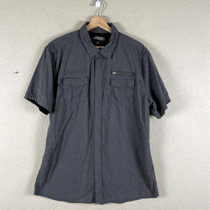 Counter Intelligence Shirt‎ Gray Utility Snap Chest Pockets Cotton Size X Large